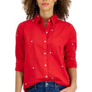 Style & Co. Red Button Down Shirt